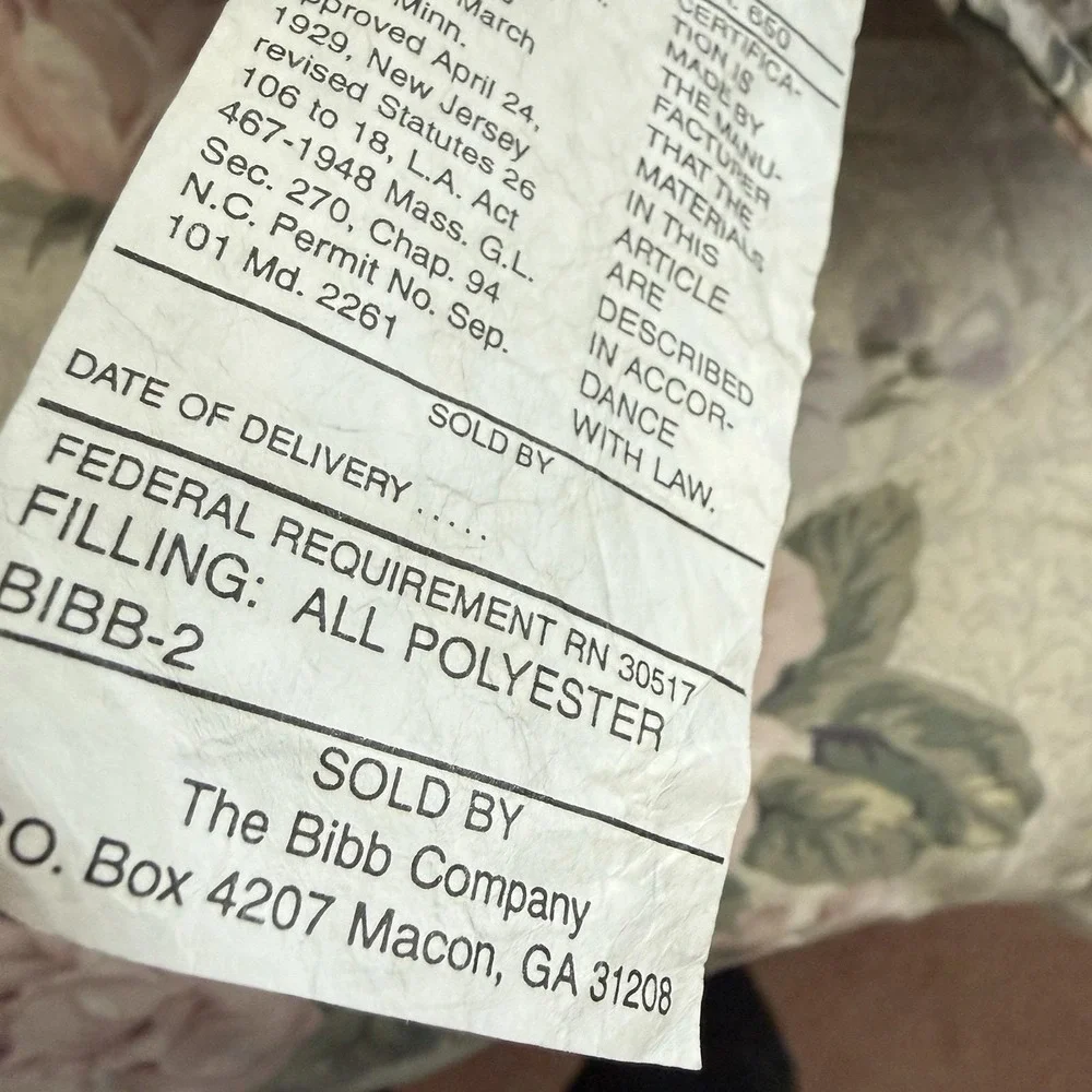 Vintage Bibb Queen Comforter Floral Cabbage Rose Reversible Cottagecore 88x86